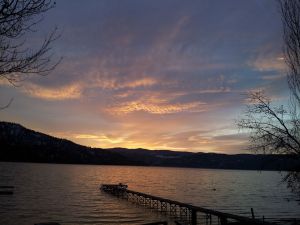 lake front morning sunrise